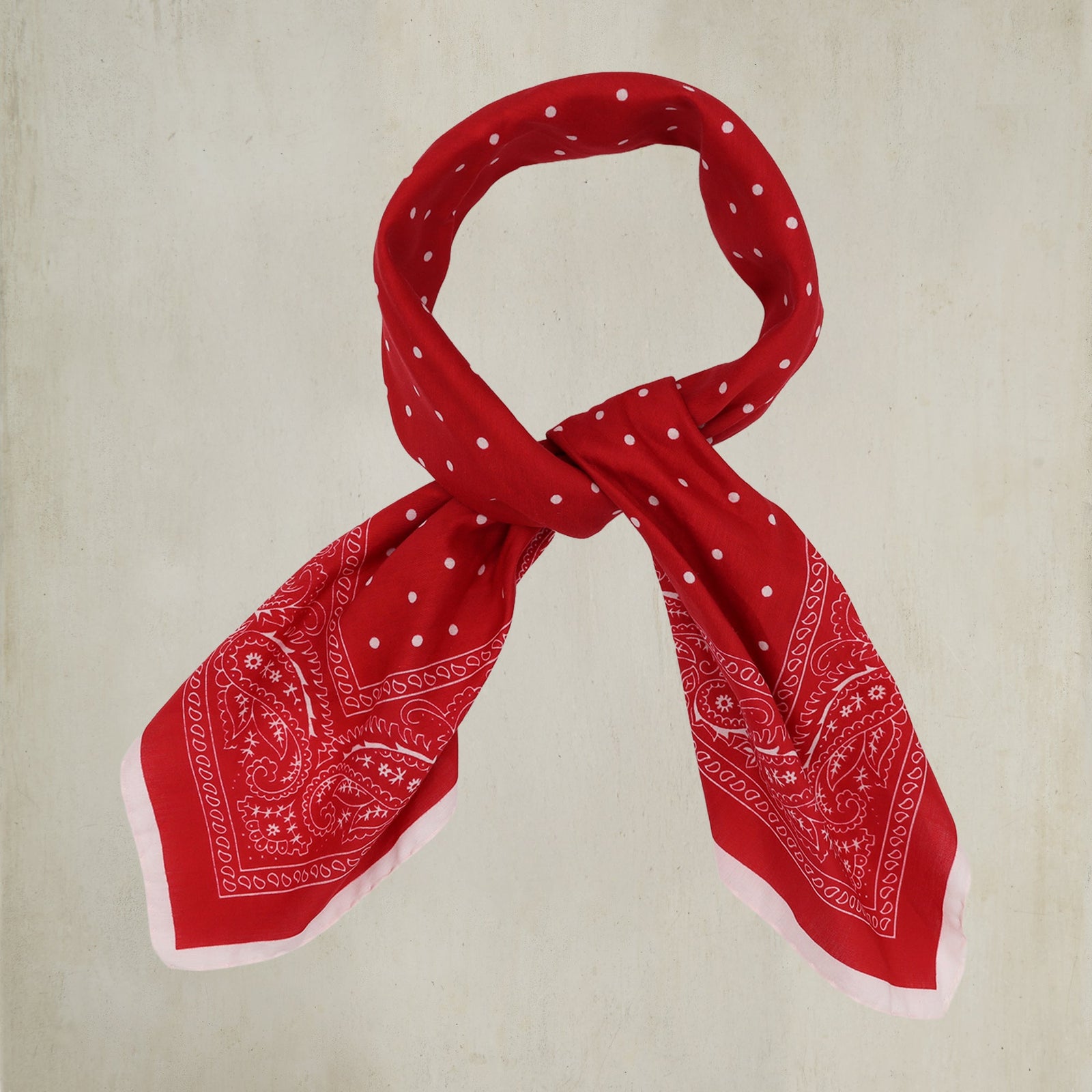 Paisley With Spots Neckerchief In Red