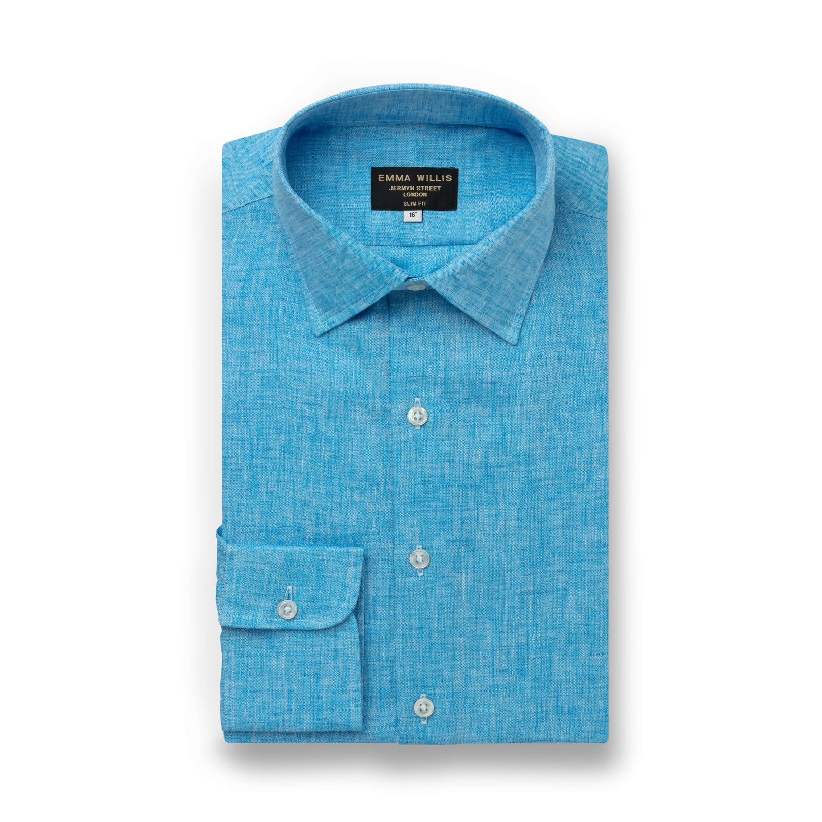 Pale Aqua Linen Shirt New