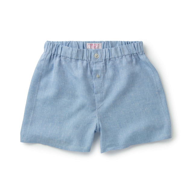 Pale Sky Linen Slim Fit Boxer Shorts - New