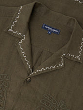 FLAVIO EMBROIDERED LINEN SHIRT