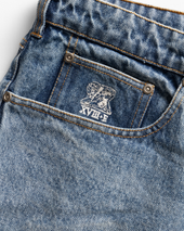 MATTEO FIVE POCKET JEANS - 13 oz. MID-WASH DENIM