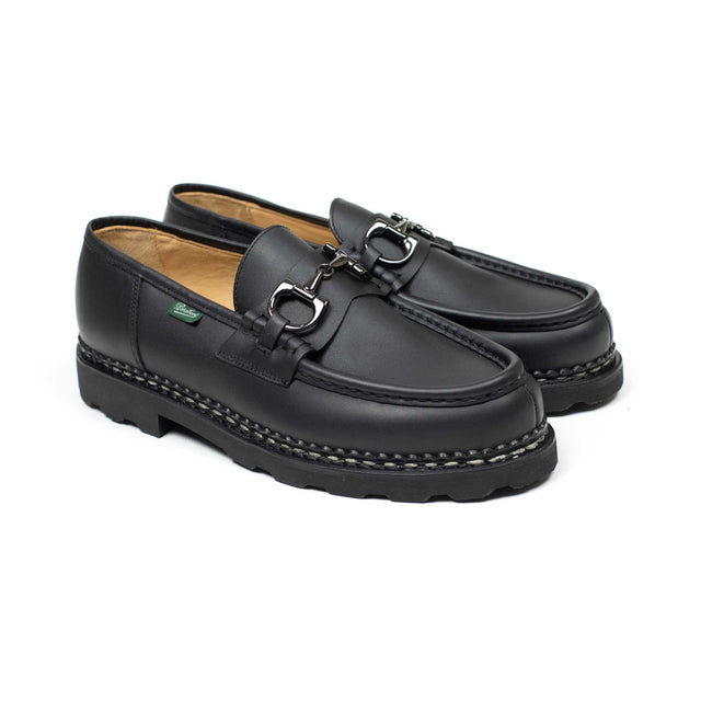 Reims Mors bit loafers in lisse noir black leather