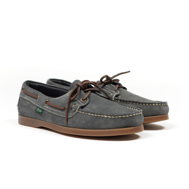 Barth lace up boat shoes in slate grey suede