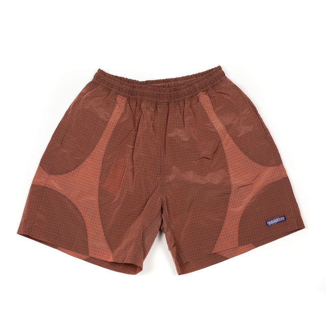 Equis shorts in pomegranate and ruby nylon ripstop