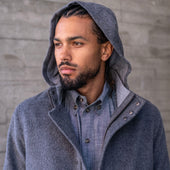 Sample Grey Heavyweight Alpaca Parka With Removable Hood Sz Xl