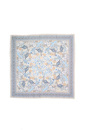 Pearl and Blue Peacock Silk Bandana