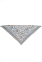 Pearl and Blue Peacock Silk Bandana