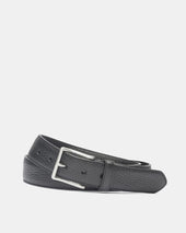 Pebbled Bison Belt In Leather