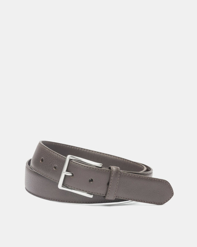 Pebbled Bison Belt In Leather