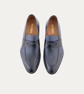 Penny Loafer Avio Antique And Black Leather