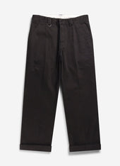 Stay Press Trousers | Cotton Twill Canvas | Black