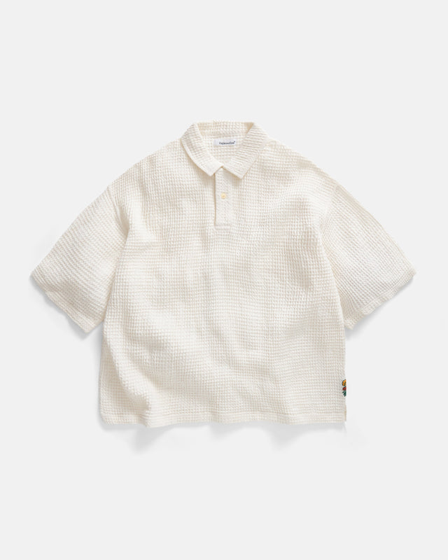PETER SS POLO - SALT WOVEN COTTON THERMAL