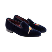 Pheasant Navy Velvet