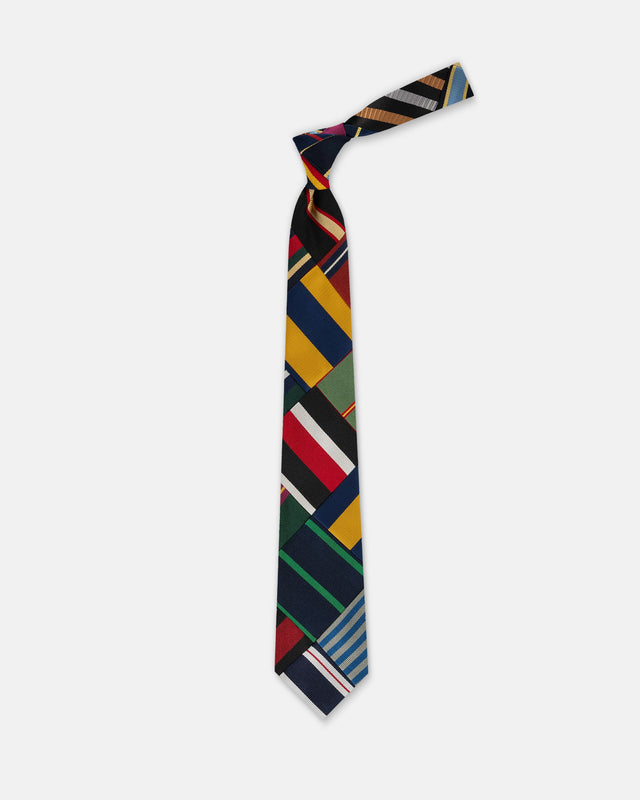 Made In Usa Patchwork Stripe Tie