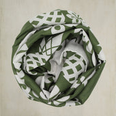 Cotton And Silk Pineapple Print Scarf in Green