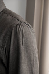 Button Down Grey Brushed Cotton Shirt Made In Italy