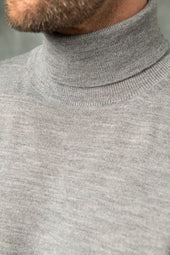 Grey merino turtleneck – Made in Italy