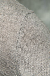 Grey Merino Turtleneck Made In Italy