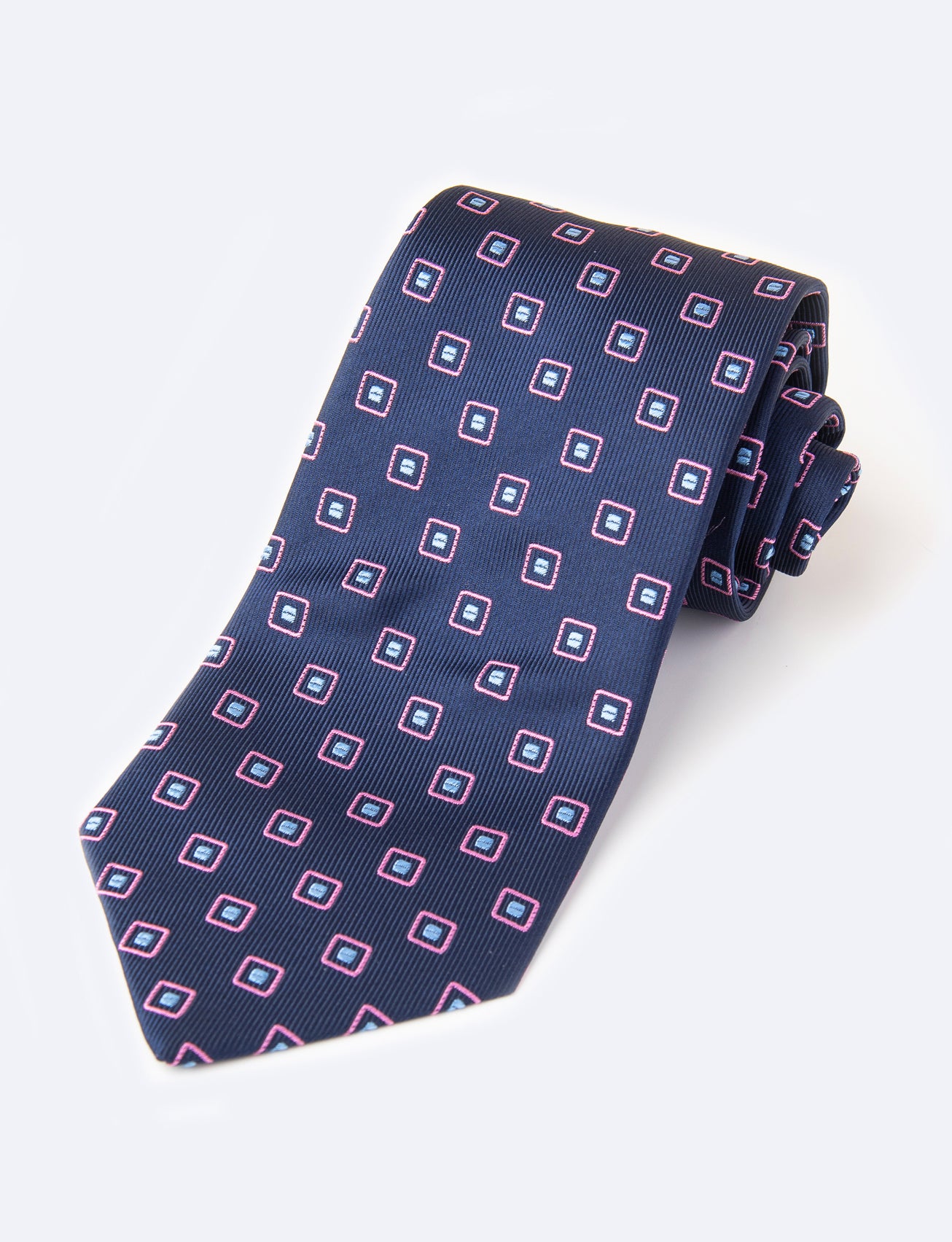Pink on navy W. Astor tie