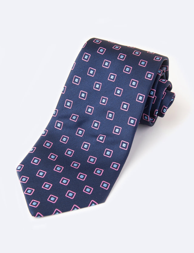 Pink on navy W. Astor tie