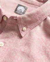 Wolf Button Down Shirt Pink Dabu Dyed Heavy Oxford Cloth