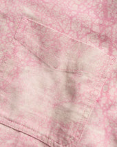 Wolf Button Down Shirt Pink Dabu Dyed Heavy Oxford Cloth