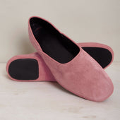 George Cortina For Anderson Sheppard Plain Pony Hair Slippers In Light
