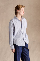 Delon Pinstripe Shirt Dark Blue