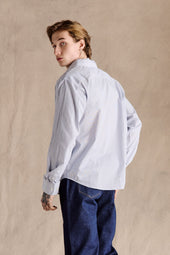 Delon Pinstripe Shirt Dark Blue