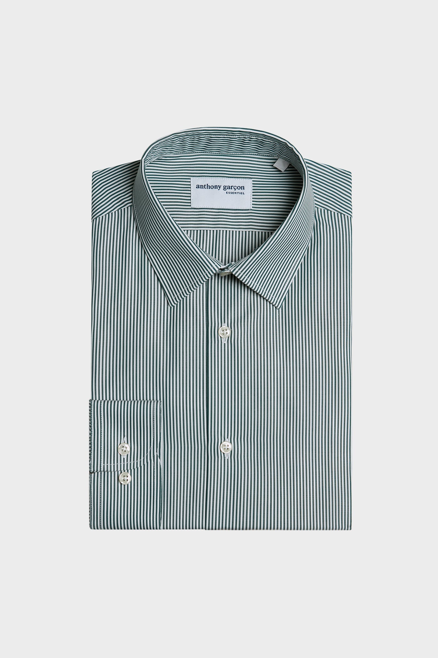 Regular Green Pipeline Shirt With French Collar