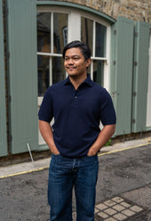 Men's Cotton Short Sleeve Polo Navy