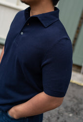 Men's Cotton Pique 'Tennis' Short Sleeve Polo Navy