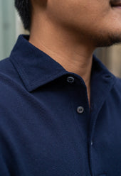 Men's Cotton Pique 'Tennis' Short Sleeve Polo Navy
