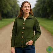 Plain Front Lumber Cardigan 100 Pure New Wool