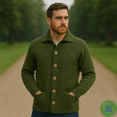 Plain Front Lumber Cardigan – 100% Pure New Wool