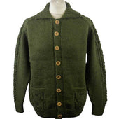 Plain Front Lumber Cardigan 100 Pure New Wool
