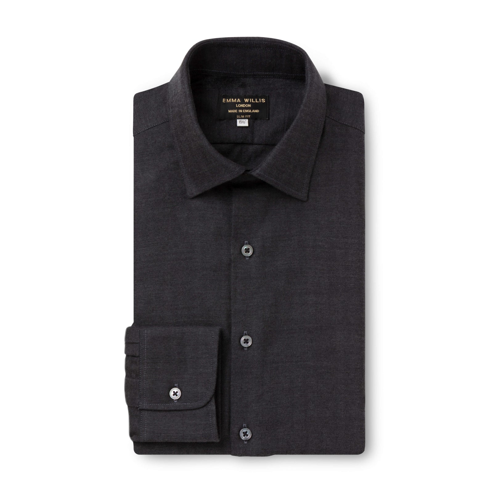 Herringbone Wool Cotton Blend Shirt New