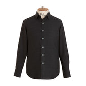 Herringbone Wool Cotton Blend Shirt New