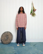 Plane Shirt Flora Check Handloom