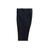 Pleat Front Trouser in Dark Blue Flannel