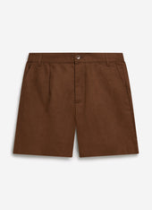 Pleated Linen Shorts