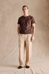 Manhattan Pleated Trousers Beige