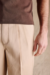 Manhattan Pleated Trousers Beige