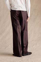 Manhattan Pleated Trousers Dark Brown