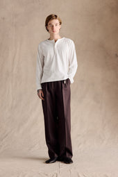 Manhattan Pleated Trousers Dark Brown