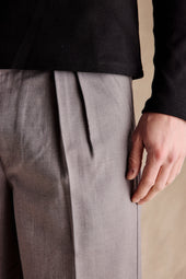 Manhattan Pleated Trousers Grey