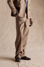 Manhattan Pleated Trousers Light Brown