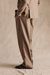 Manhattan Pleated Trousers Light Brown
