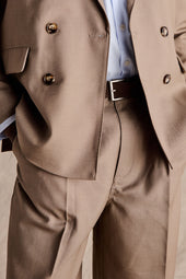 Manhattan Pleated Trousers Light Brown