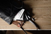 Poet Leather Tote Bag . Coal